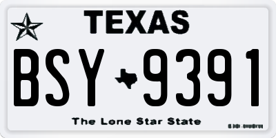 TX license plate BSY9391
