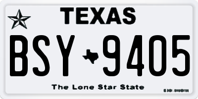 TX license plate BSY9405