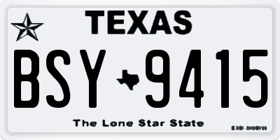 TX license plate BSY9415