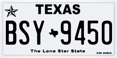 TX license plate BSY9450