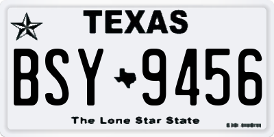 TX license plate BSY9456
