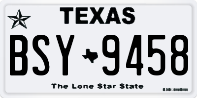 TX license plate BSY9458