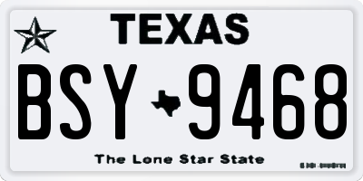 TX license plate BSY9468