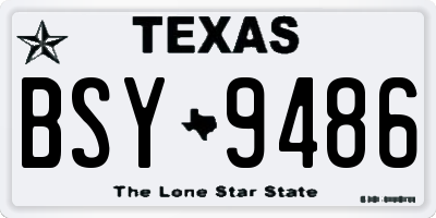 TX license plate BSY9486