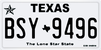 TX license plate BSY9496