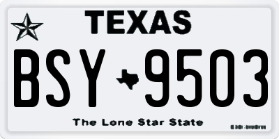 TX license plate BSY9503