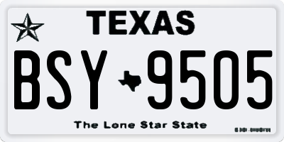 TX license plate BSY9505