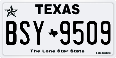 TX license plate BSY9509