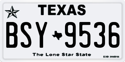 TX license plate BSY9536