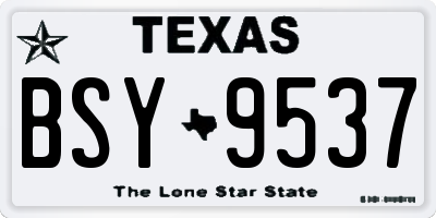 TX license plate BSY9537