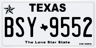 TX license plate BSY9552