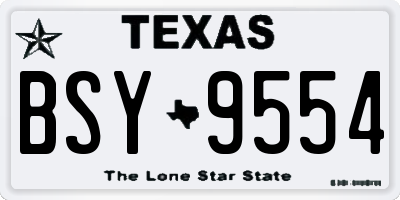 TX license plate BSY9554