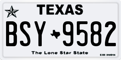 TX license plate BSY9582