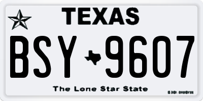 TX license plate BSY9607