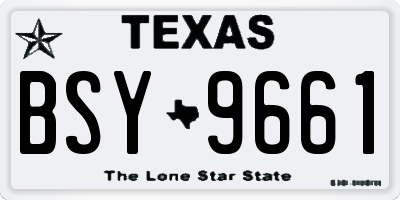 TX license plate BSY9661