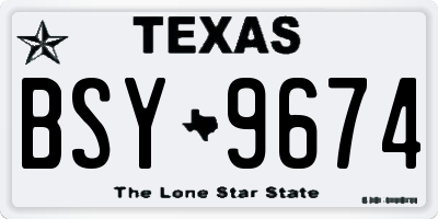 TX license plate BSY9674