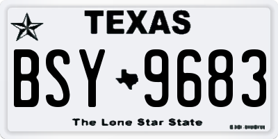 TX license plate BSY9683