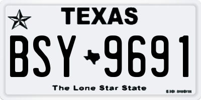TX license plate BSY9691