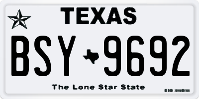 TX license plate BSY9692