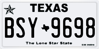 TX license plate BSY9698