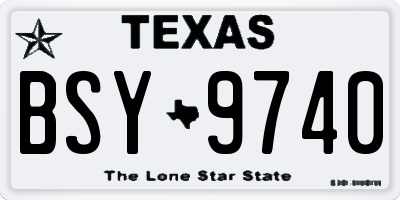 TX license plate BSY9740