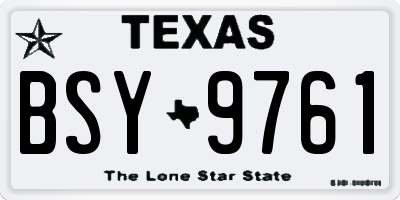 TX license plate BSY9761