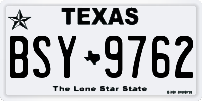 TX license plate BSY9762