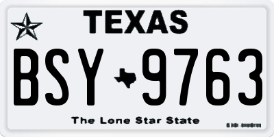 TX license plate BSY9763
