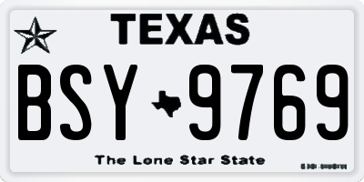 TX license plate BSY9769