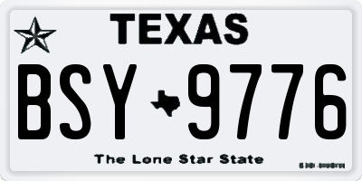 TX license plate BSY9776