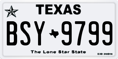 TX license plate BSY9799