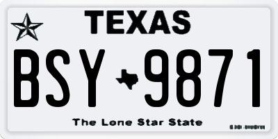 TX license plate BSY9871