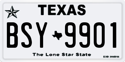 TX license plate BSY9901