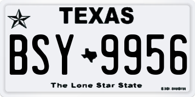 TX license plate BSY9956