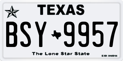 TX license plate BSY9957