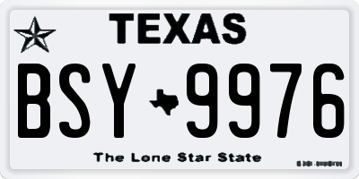 TX license plate BSY9976