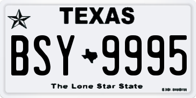 TX license plate BSY9995