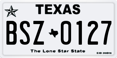 TX license plate BSZ0127