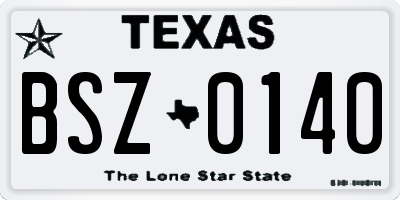 TX license plate BSZ0140