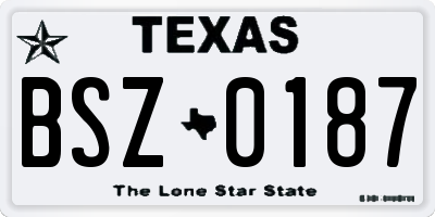 TX license plate BSZ0187