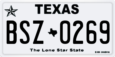 TX license plate BSZ0269
