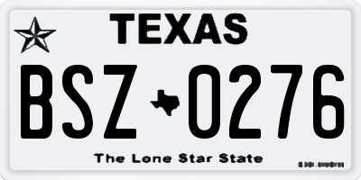 TX license plate BSZ0276
