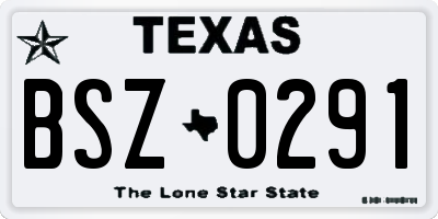 TX license plate BSZ0291