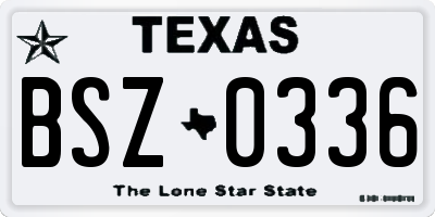 TX license plate BSZ0336