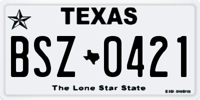 TX license plate BSZ0421