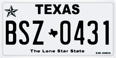 TX license plate BSZ0431