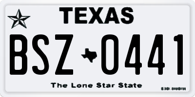 TX license plate BSZ0441