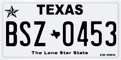 TX license plate BSZ0453