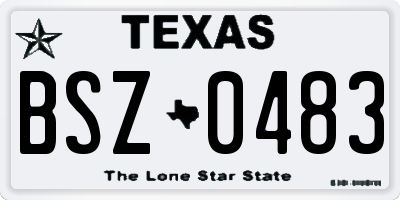 TX license plate BSZ0483