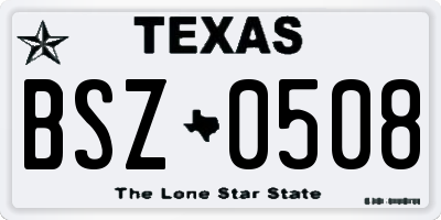 TX license plate BSZ0508